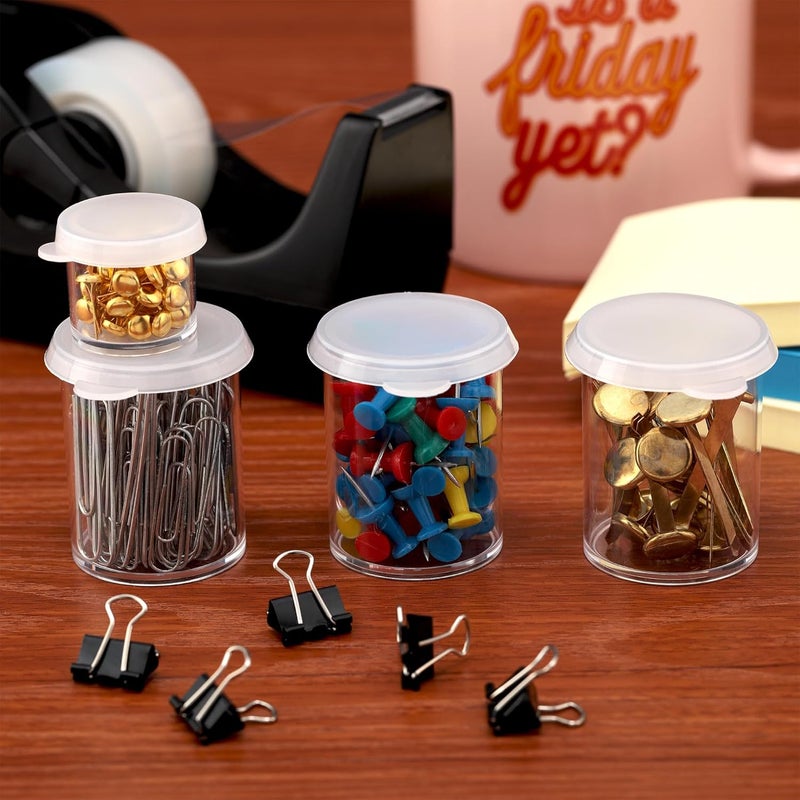 Creative Mark Assorted Pack of 14 Storage Cups - 8 Small 10 ml & 6 Large 45 ml Durable Clear Plastic Paint Containers with Lids for Artists, Students, Professionals - Image 2